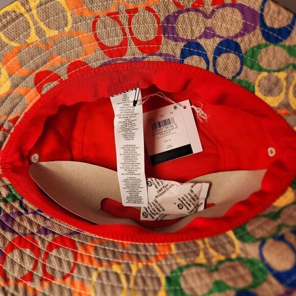 NWT Coach Rainbow Signature Bucket Hat C9919 One Size - Picture 4 of 4